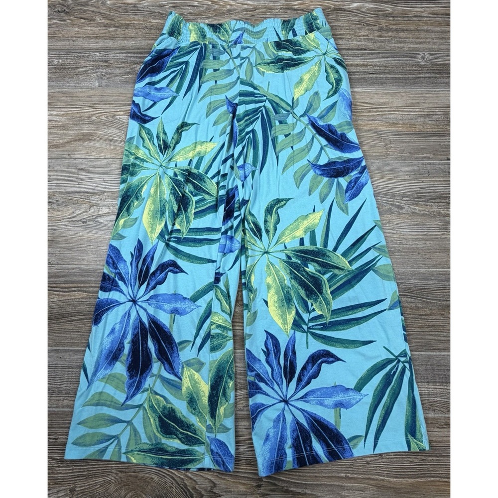 D&Co. BEACH Ankle Pants PS (31x26) Tropical Floral Beachy Coastal Summer Lounge